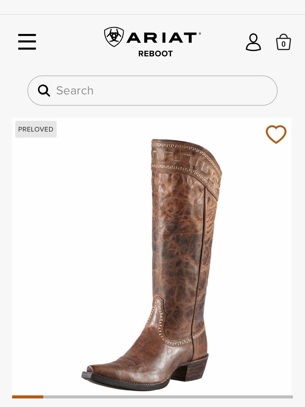 Ariat Sahara Distressed Brown Leather Knee-High Western Boot